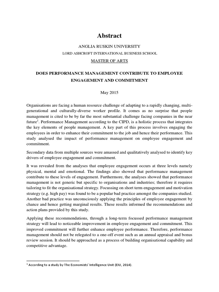 Abstract - Does Performance Management Contribute To Employee ...