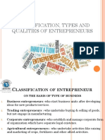 Classification Types and Qualities of Entrepreneurs