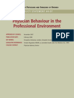 Physician Behaviour in The Professional Environment: C P S O