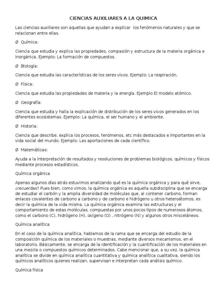 Ciencias Auxiliares A La Quimica PDF