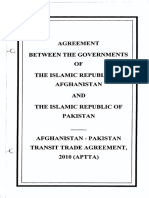 Afghanistan Pakistan Transit Trade Agreement(APTTA2010)