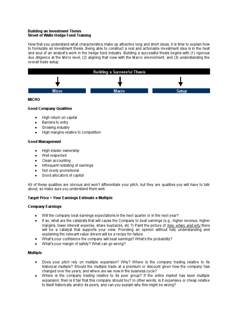Venture capital investment thesis example image