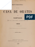 Movimiento de La Casa de Orates de Santiago. en El Segundo Semestre de 1896. (1897)