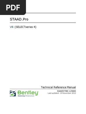 Staad pro v8i ss6 technical reference manual user