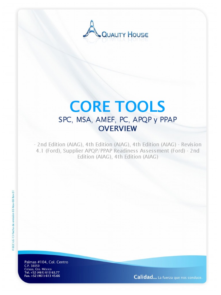 Core Tools Temario | Descargar gratis PDF | Calidad (comercial ...