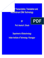 Overview of Transcription, Translation and Recombinant DNA Technology