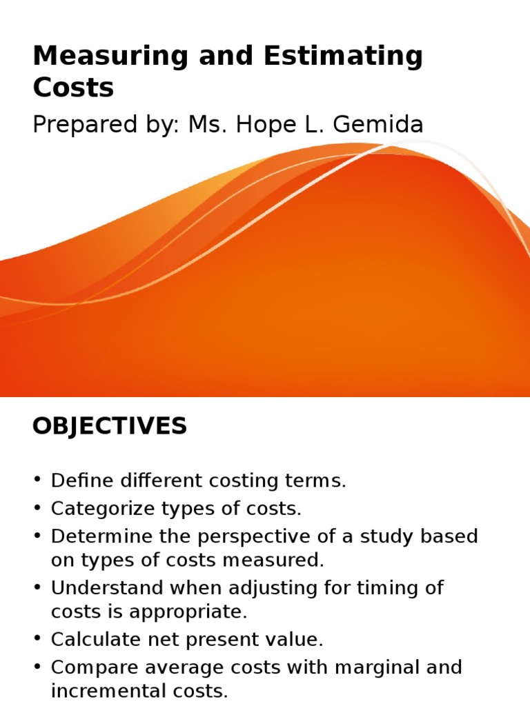 Cost Measurement and Estimation Guide | PDF | Patient | Therapy