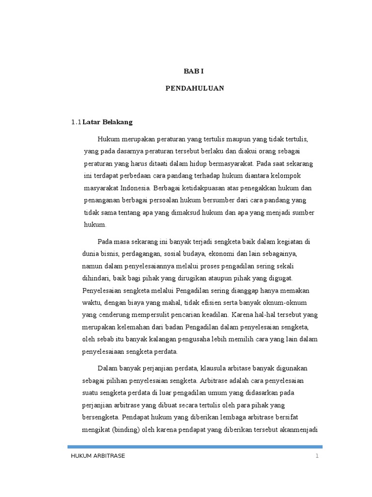 Makalah Hukum Arbitrase