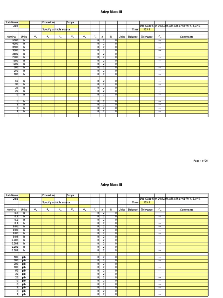 Weight Calibration Standards | PDF