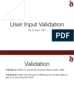 User Input Validation