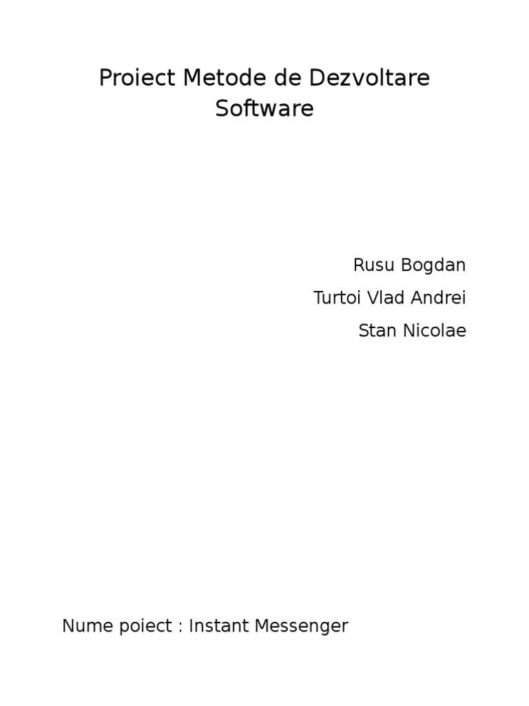 Proiect Metode de Dezvoltare Software | PDF