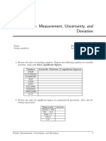 Physics 71.1 - Measurement, Uncertainty and Deviation