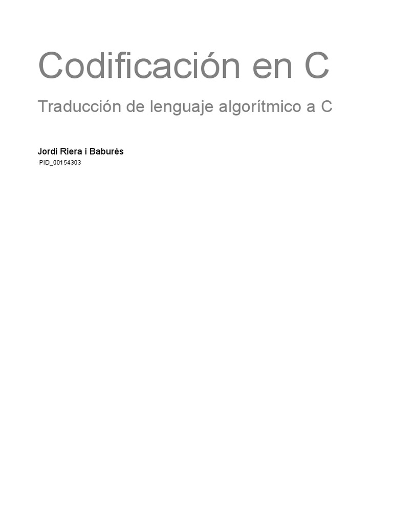 Codificación en C PDF | PDF | Lenguaje de programación | Algoritmos