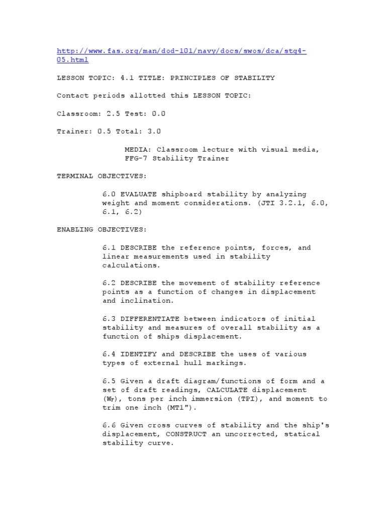 Principles of Ship Stability Explained | PDF | Buoyancy | Ships