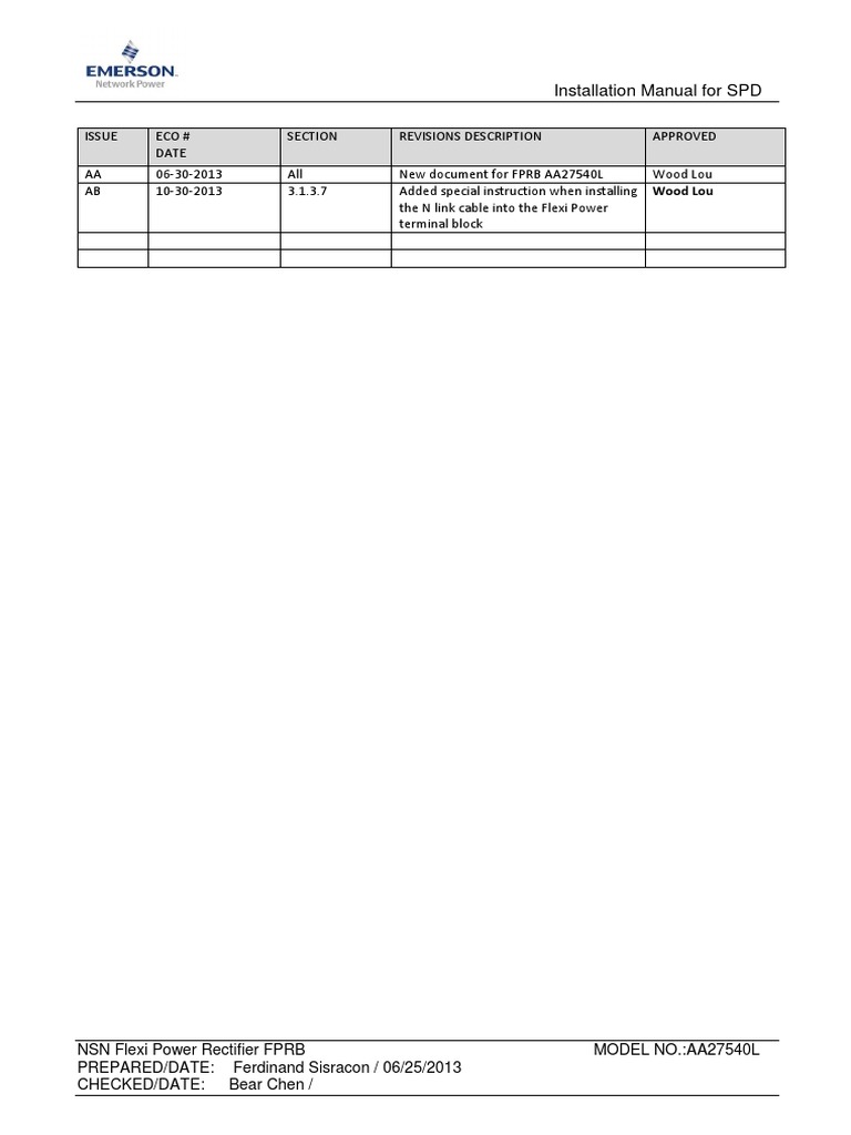 FPRB Installation Manual For SPD Rev AB | PDF | Rectifier | Alternating ...