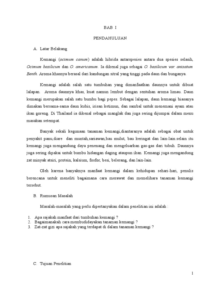 Makalah Tentang Tanaman Kemangi