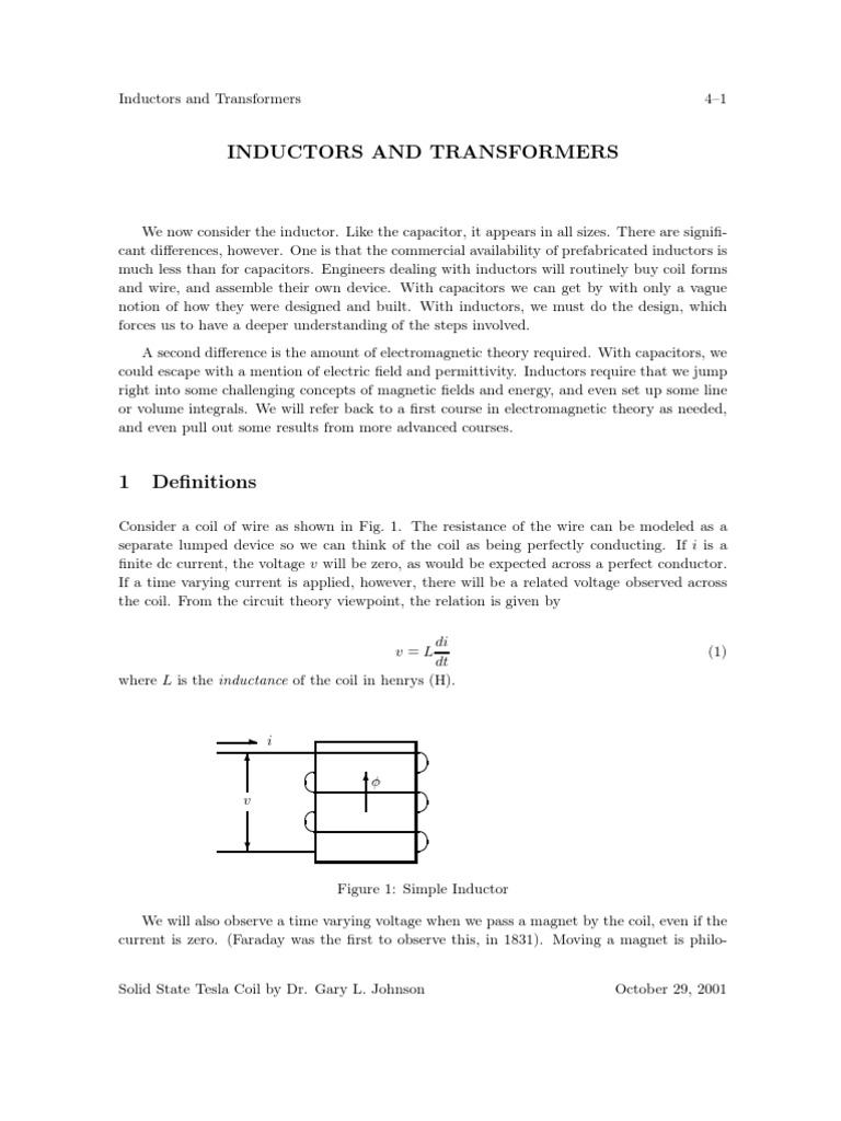 InductorsTransformers TC | PDF | Teaching Methods & Materials | Science ...