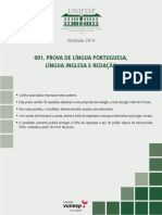 2014 - MISTO - Caderno de Questões - Prova de Língua Portuguesa, Língua Inglesa e Redação - Versão 01