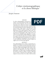 L’Objet Cinématographique Et La Chose Filmique - J. Aumont