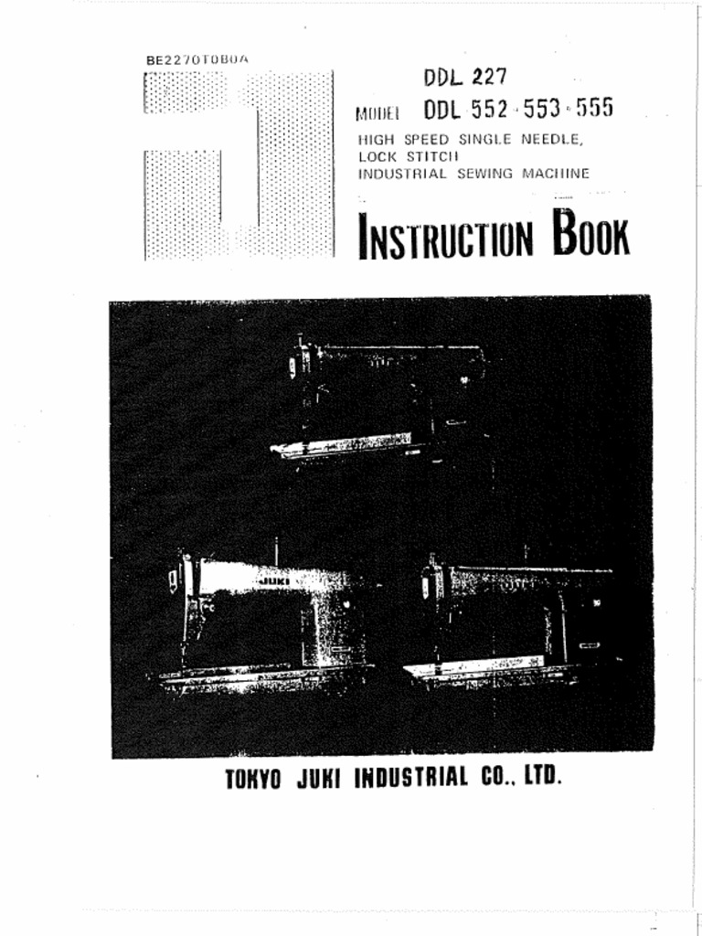 Juki DDL 555 Manual PDF Textile Arts Sewing