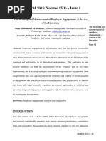 The Meaning and Measurement of Employee Engagement a Review of the Literature PDF