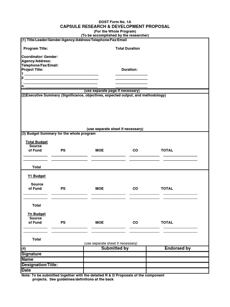 Dost research proposal format image
