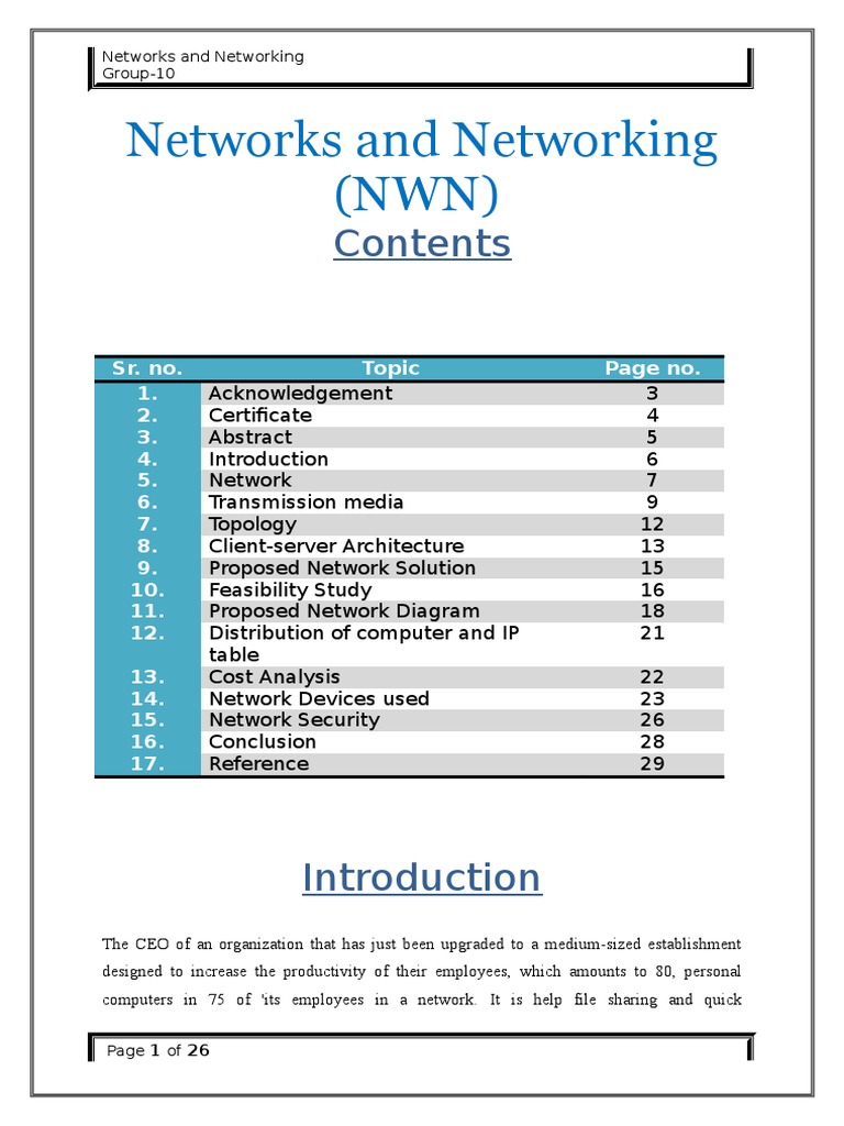 Networking Documentation Network Topology ClientServer Model