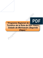 Programa Regional de Desarrollo Turstico de La Ruta de Don Vasco, Estado de Michoacan