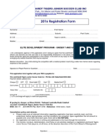 Elite Program Registration Form - 2016 PDF