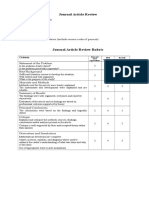 Rubric For Article Review