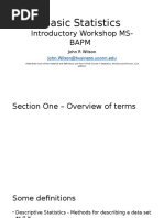 Basic Statistics: Introductory Workshop MS-Bapm