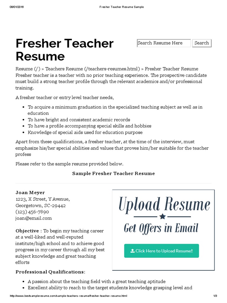 career objective for resume for teaching profession