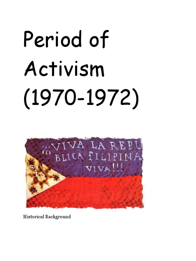 Period Of Activism 2 Philippines Politics