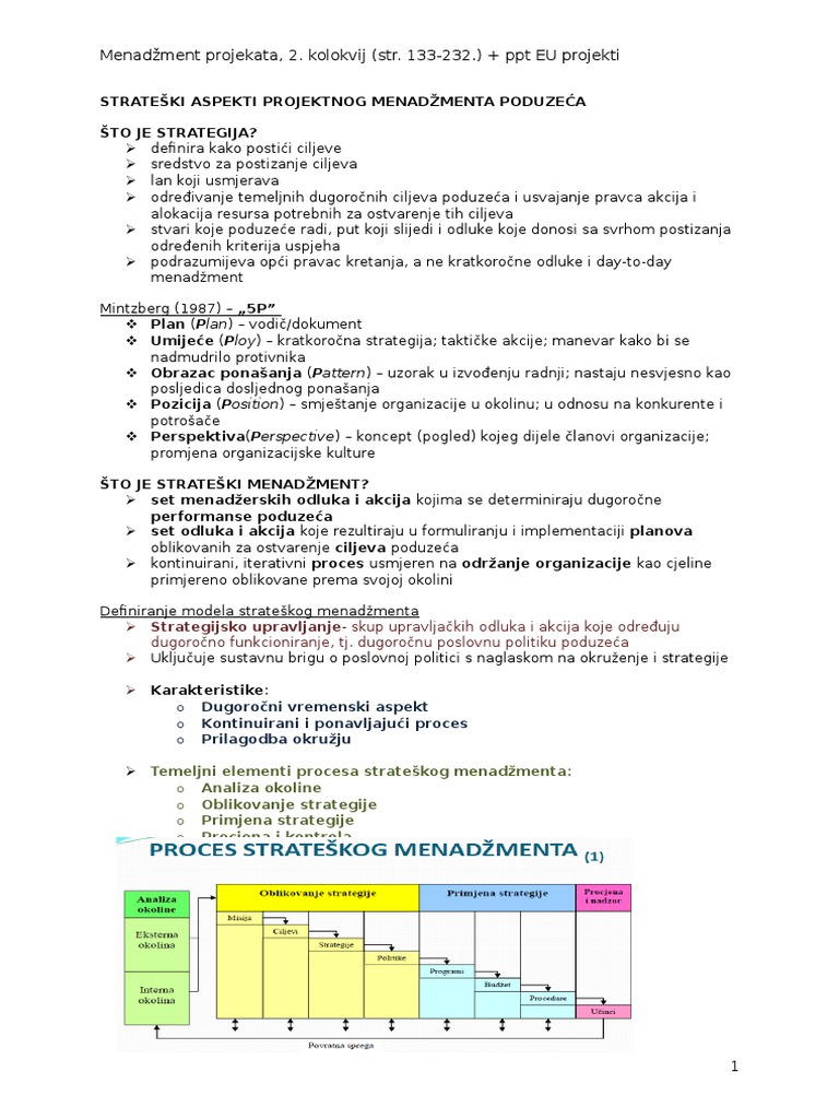 Uređena Skripta 2 Kolokvij Men. Projekata | PDF