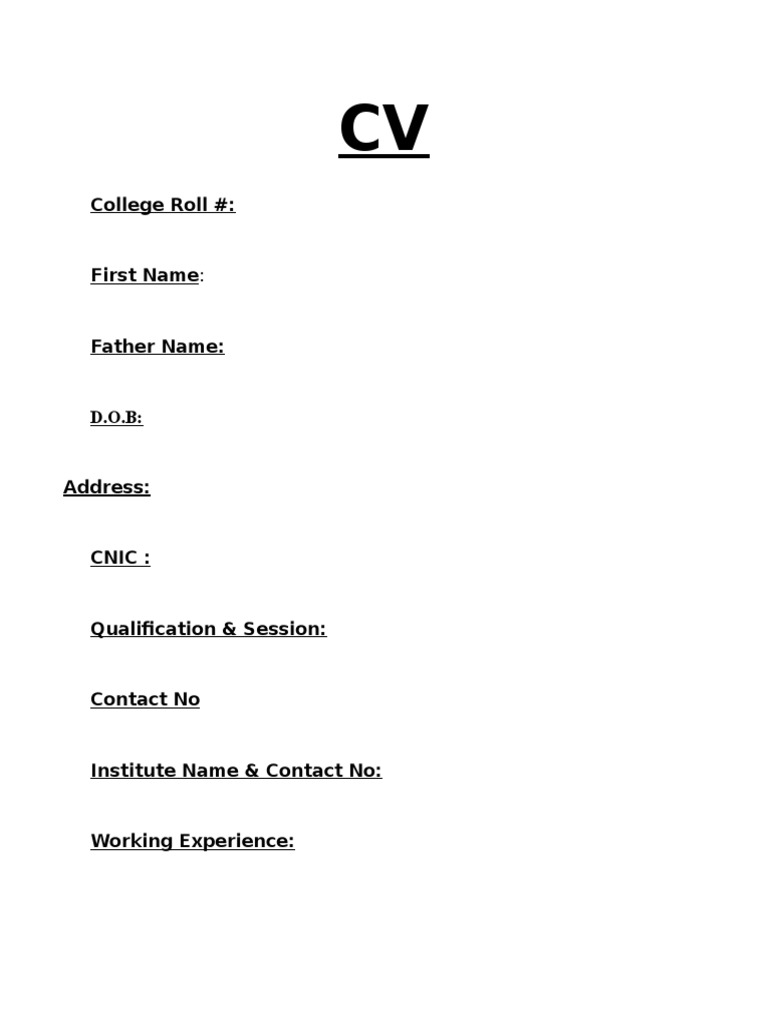 CV Format | PDF | Career & Growth