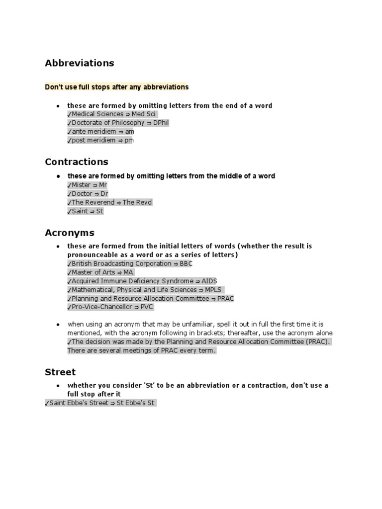 Guide to Abbreviations and Acronyms | PDF