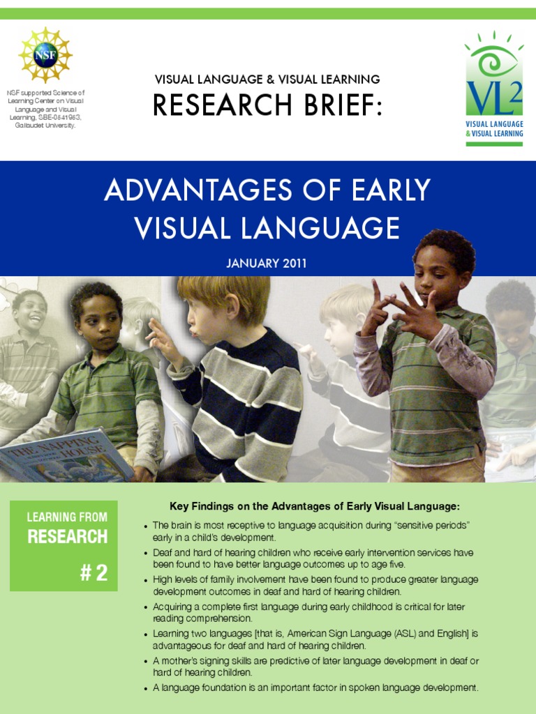Early Visual Language Learning Benefits | PDF | Hearing Loss | Language ...