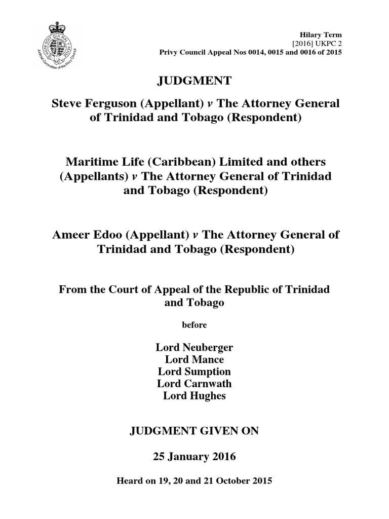 Section 34 Privy Council Judgement United States Constitution Fourteenth Amendment To The United States Constitution