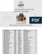 Lista de Jurados Electorales para Rerefendo Constitucional 2016