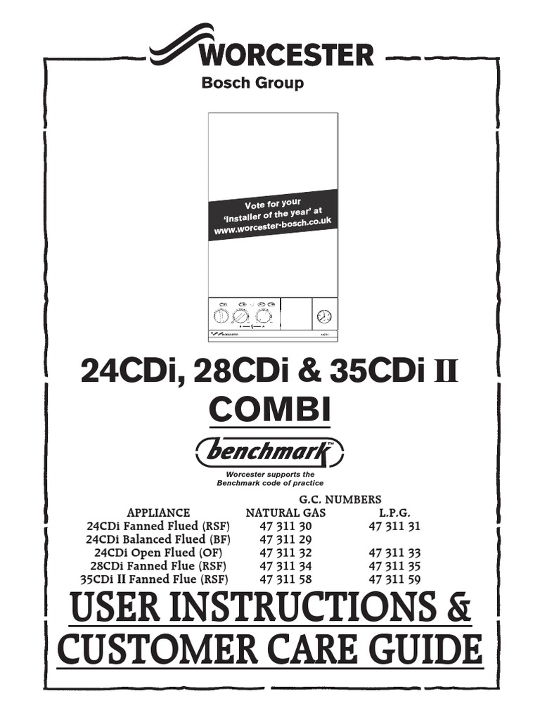 Worcester 24 28 35MkII CDi Operating Instructions | PDF | Water Heating |  Thermostat