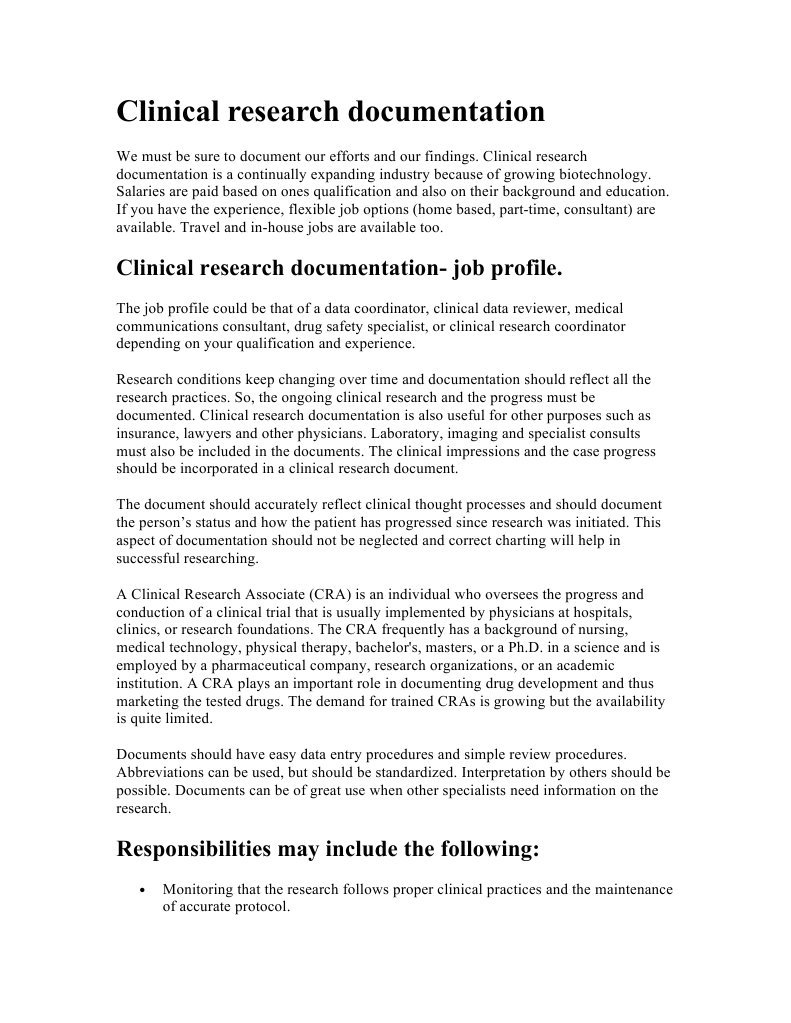 Clinical Research Documentation | PDF | Clinical Trial | Health Care