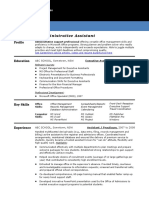 Cv Template Admin Assistant