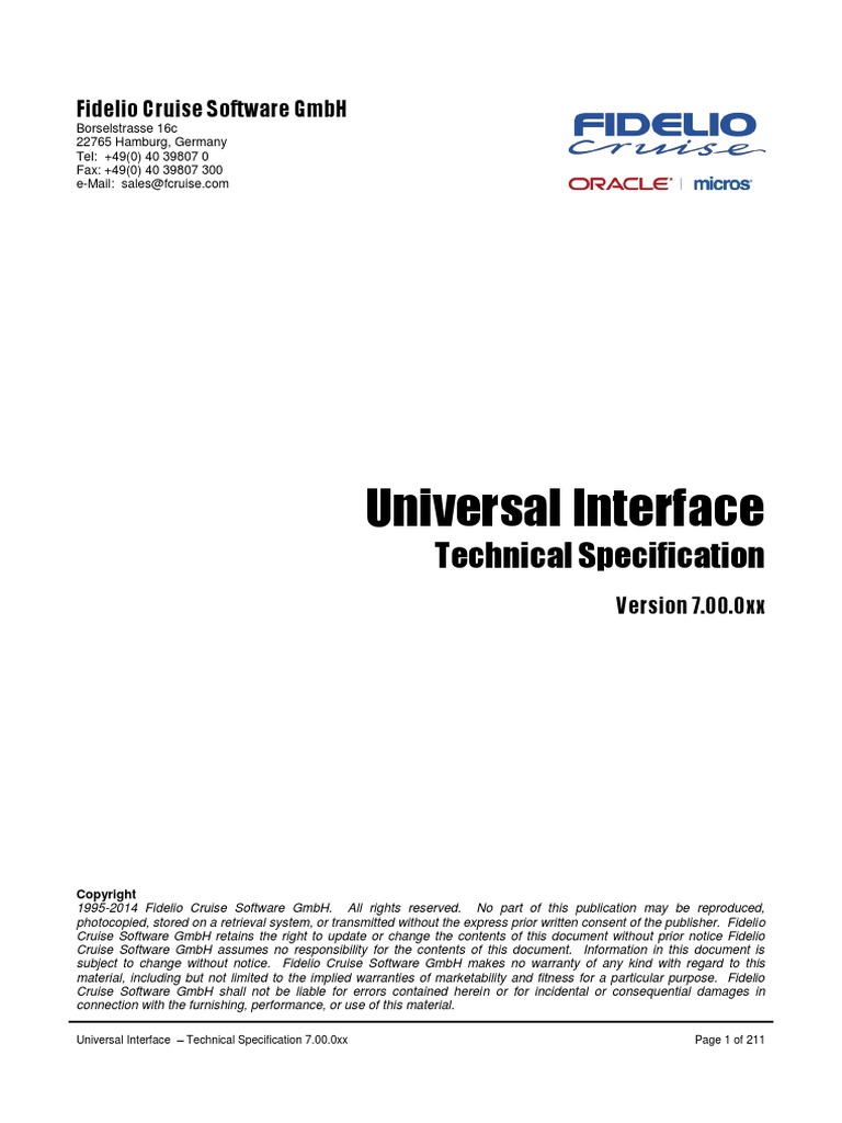 Universal Interface - Technical Specification 7.00.0xx | PDF | Ip ...