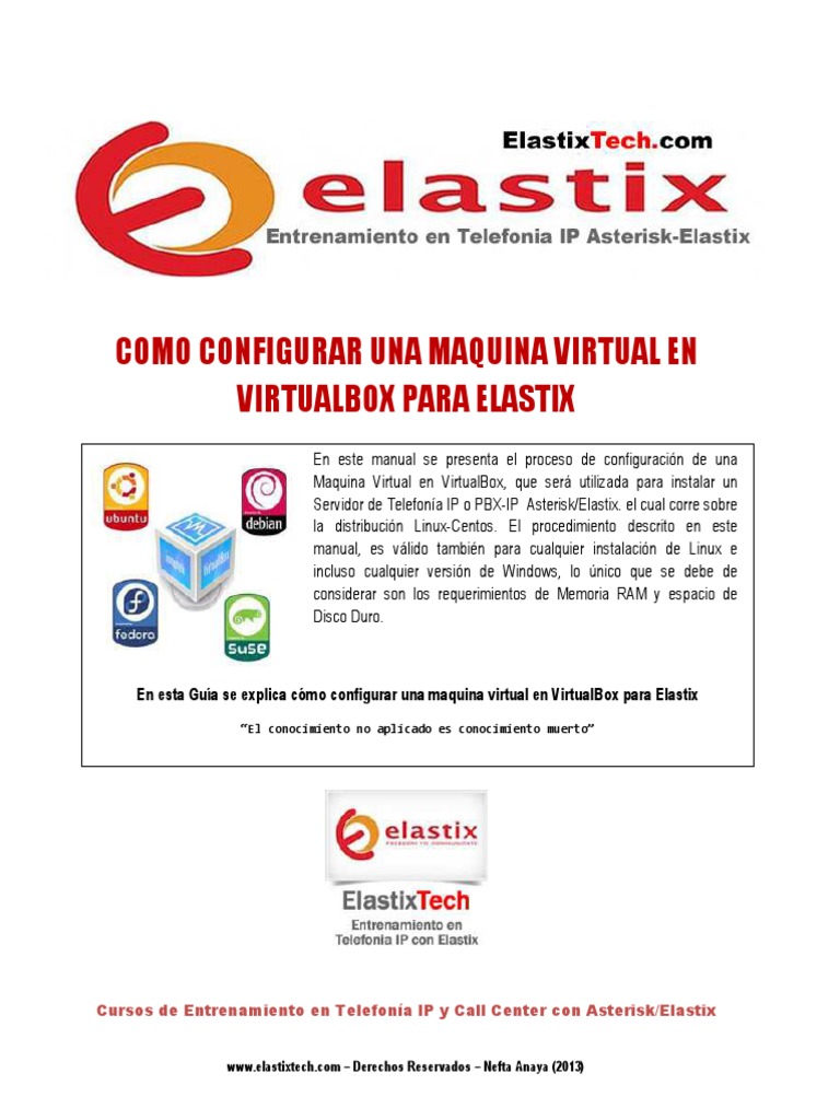 Como Configurar Maquina Virtual en Virtualbox para Elastix 2013 PDF