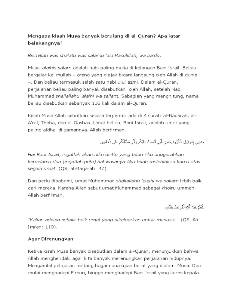 Bani israil dalam al quran