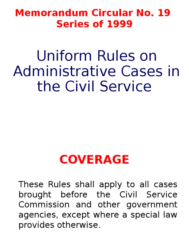 Uniform Rules on Administrative Cases PDF Civil Service Complaint