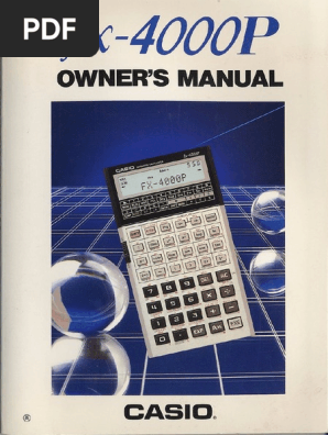 FX-4000P English Manual | PDF