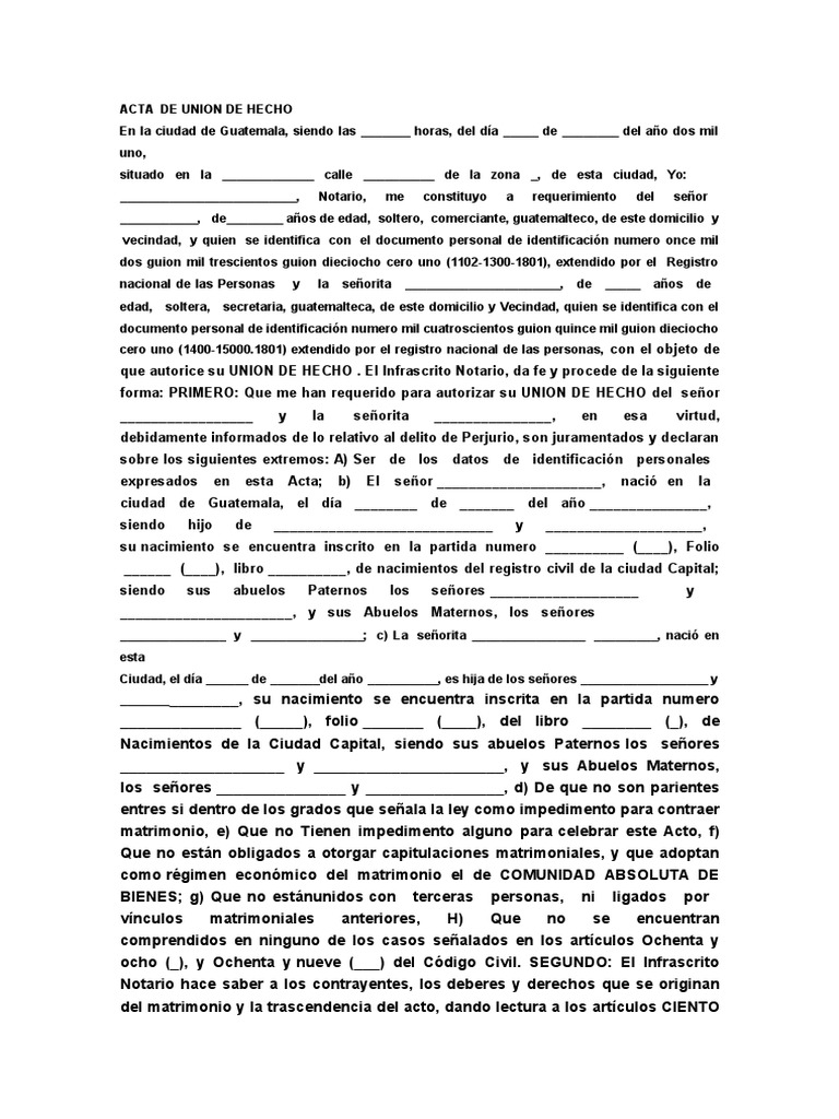 ACTA DE MATRIMONIO- ACTA DE UNION DE HECHO DE GUATEMALA.docx