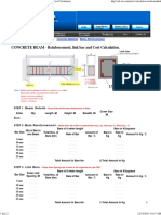 CONCRETE BEAM - Reinforcement, Link Bar and Cost Calculation