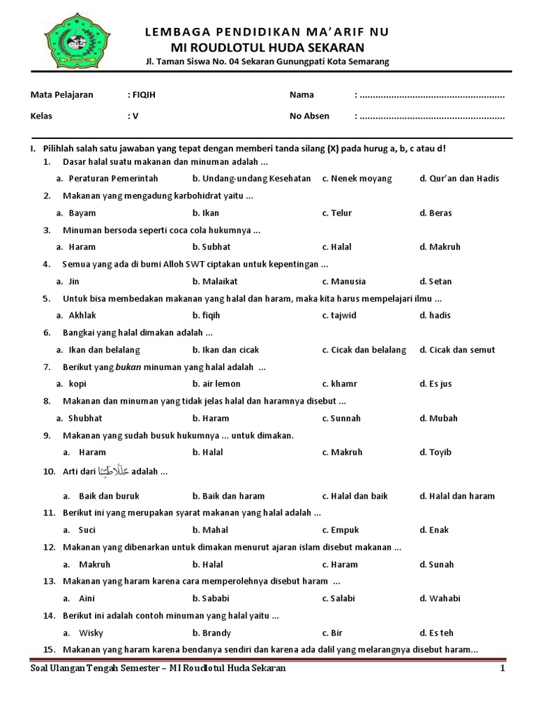 31+ Soal essay fiqih kelas 11 semester 1 beserta jawabannya ideas in 2021